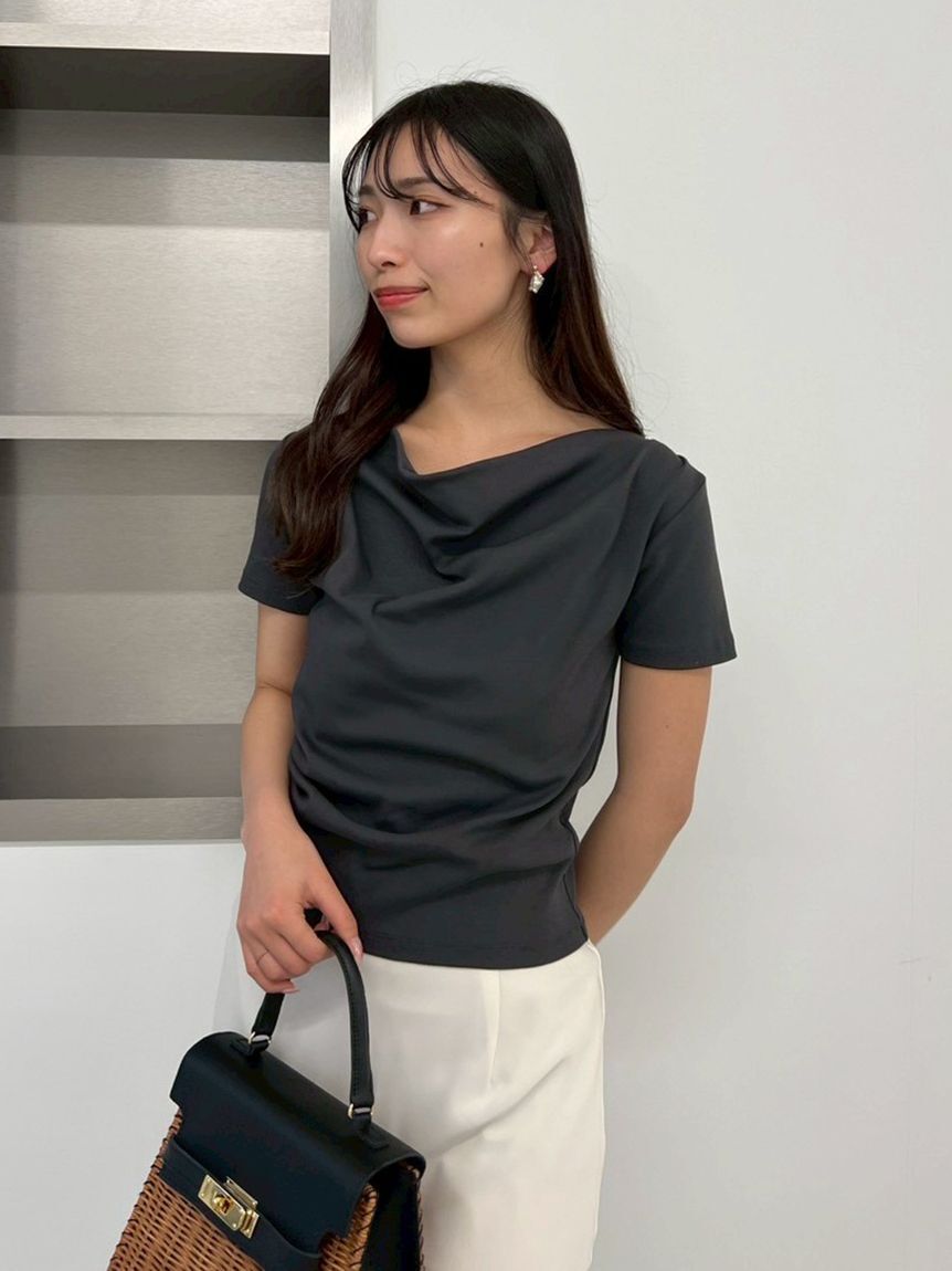 FRAY I.D「ドレープネックオフショルカットソー／ウォッシャブル」|Tシャツ・カットソー|CGRY