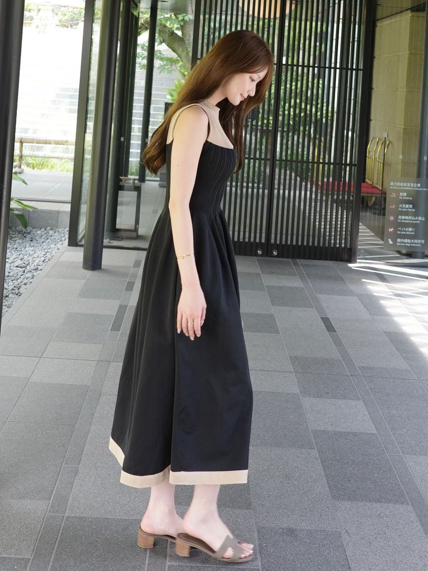 FRAY I.D「【ウォッシャブル】ホールガーメントランダムリブワンピース」|ワンピース|BLK