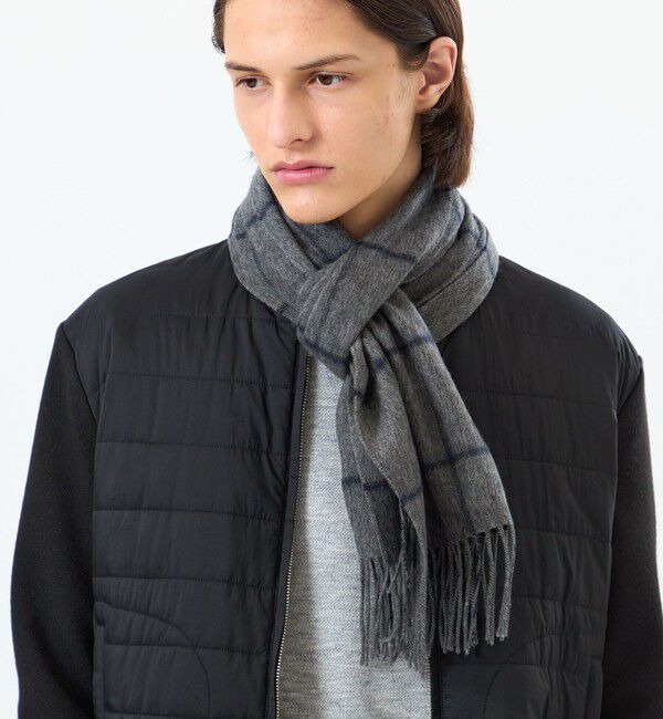 MACKINTOSH PHILOSOPHY「ウォッシャブルウールカシミヤ ブリティッシュチェックマフラー」|マフラー|チャコールグレー