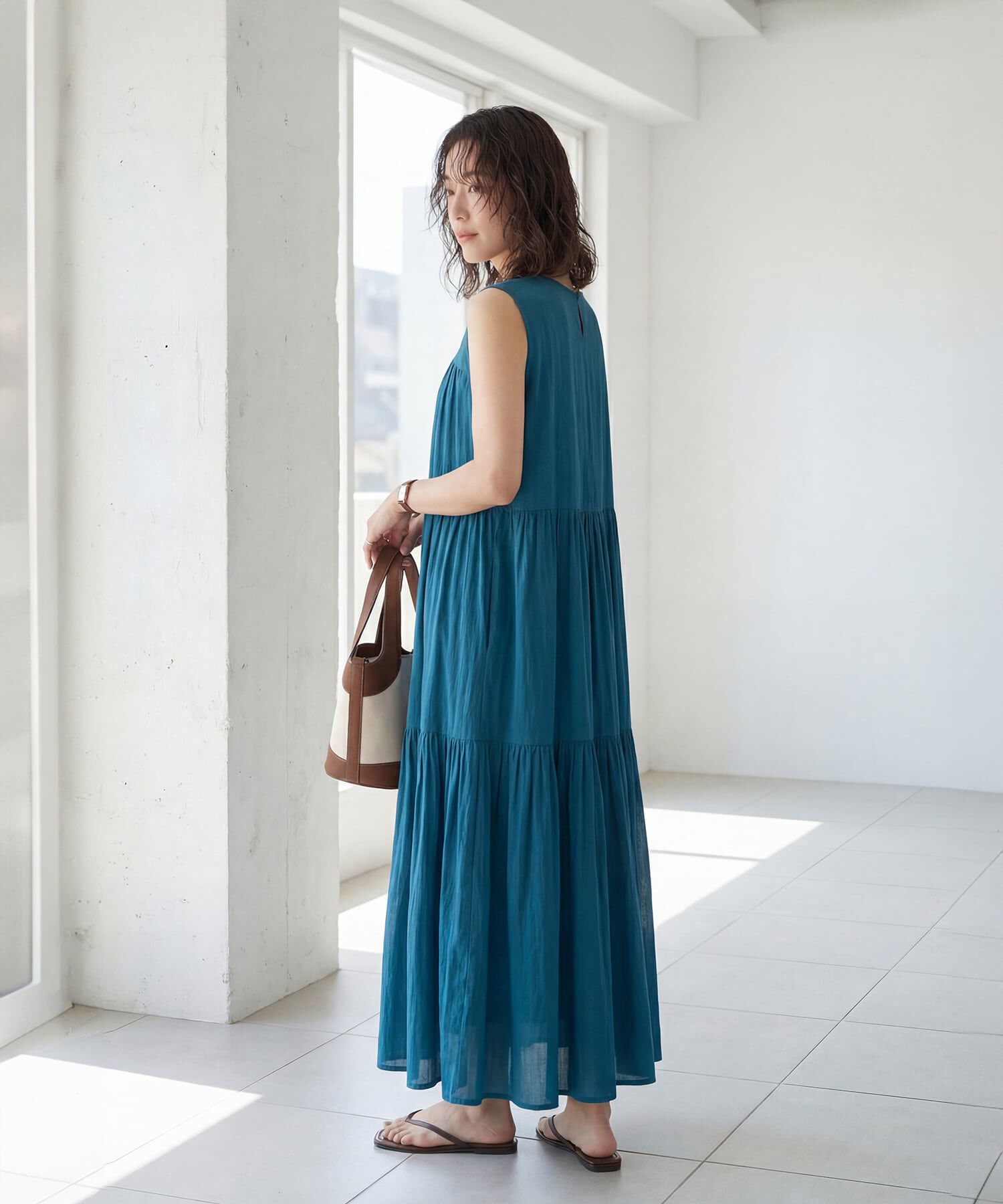STYLE DELI「【LUXE】楊柳ティアードサマードレスB」|ワンピース|