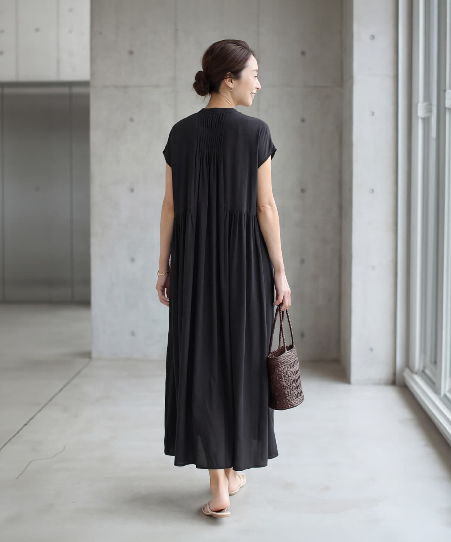 STYLE DELI「レーヨンバンドカラードレープワンピース」|ワンピース|
