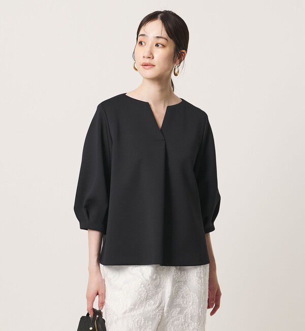 UNITED ARROWS「LIGHT SPONGY ブラウス ‐ウォッシャブル‐」|シャツ・ブラウス|BLACK