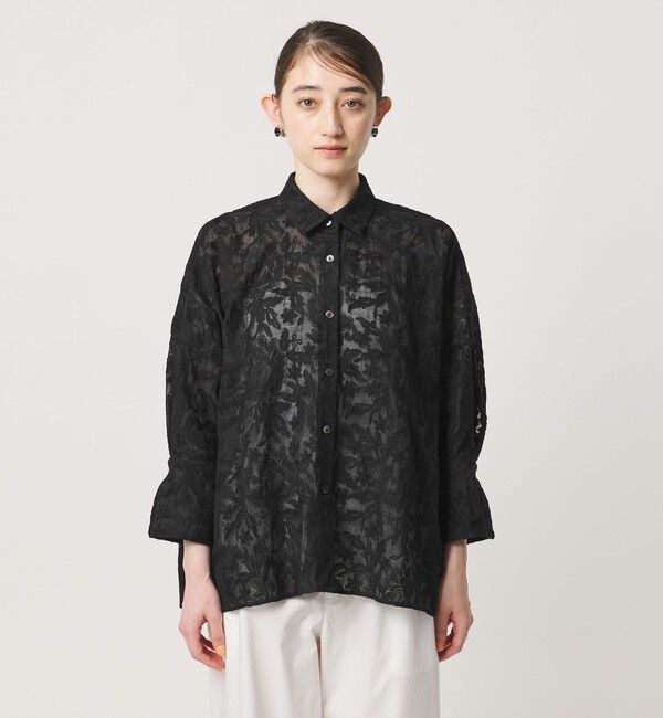 UNITED ARROWS「エンブロイダリー シアー シャツ」|シャツ・ブラウス|