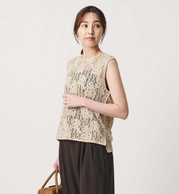 UNITED ARROWS「スパンコール エンブロイダリー ニットベスト ‐ウォッシャブル‐」|ベスト・ジレ|