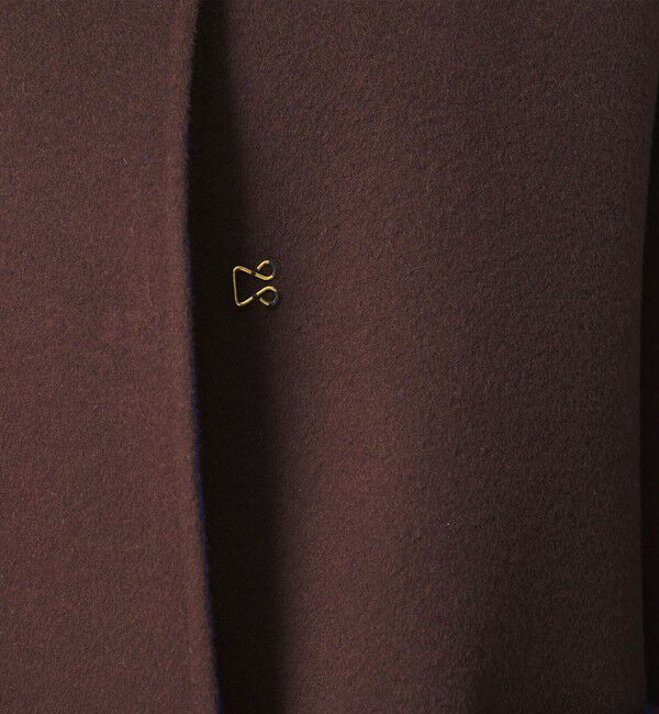 UNITED ARROWS「バイカラー リバー ミドルコート」|ノーカラーコート|