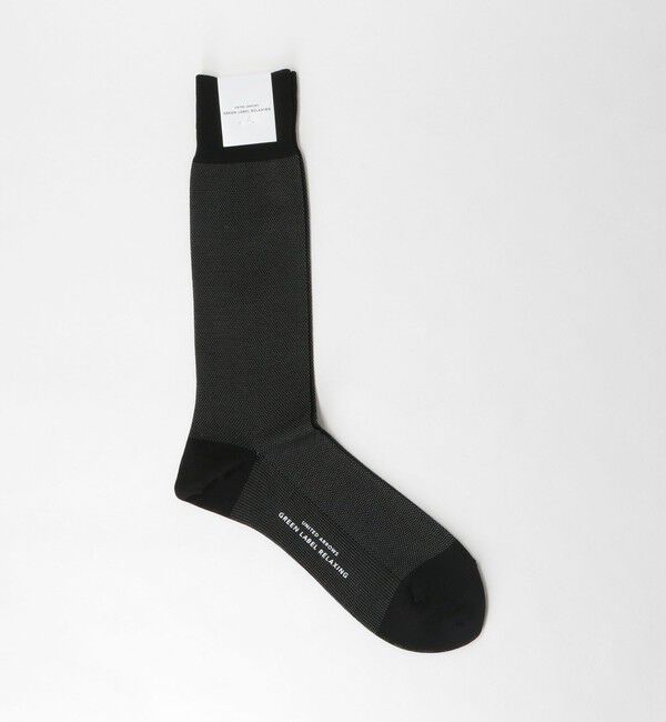 UNITED ARROWS green label relaxing「シルケット 2トーン ソックス」|ソックス|BLACK