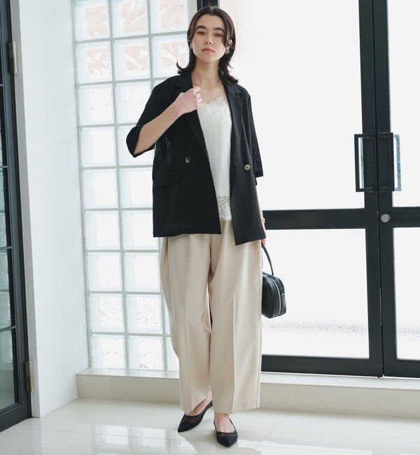 UNITED ARROWS green label relaxing「【結論シリーズ】シアーエアミドルスリーブジャケット マシンウォッシャブル 接触冷感 通気性」|テーラードジャケット|