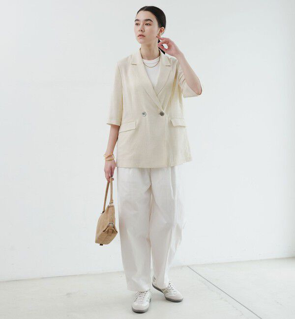 UNITED ARROWS green label relaxing「【結論シリーズ】シアーエアミドルスリーブジャケット マシンウォッシャブル 接触冷感 通気性」|テーラードジャケット|