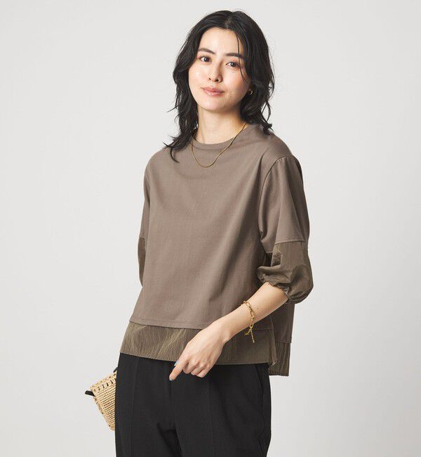 UNITED ARROWS green label relaxing「タフタ ドッキング ボリュームスリーブ プルオーバー」|Tシャツ・カットソー|MOCA