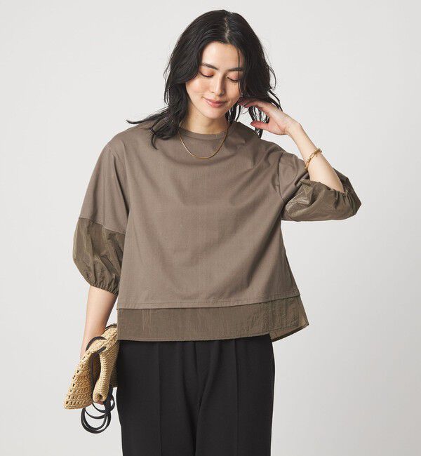 UNITED ARROWS green label relaxing「タフタ ドッキング ボリュームスリーブ プルオーバー」|Tシャツ・カットソー|