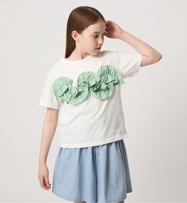 UNITED ARROWS green label relaxing「【スタメンシリーズ】フリル Tシャツ / キッズ  100cm-160cm」|Tシャツ・カットソー|