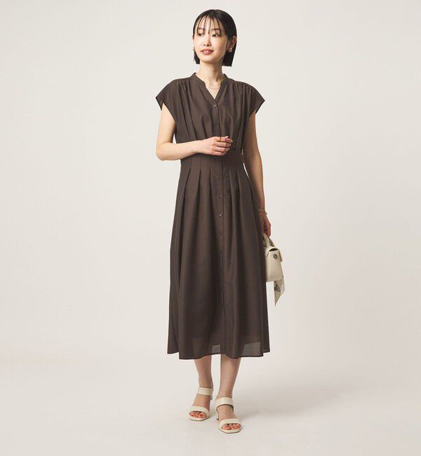 UNITED ARROWS green label relaxing「シアー タック フレア フレンチスリーブ ワンピース」|ワンピース|
