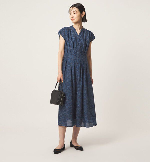 UNITED ARROWS green label relaxing「シアー タック フレア フレンチスリーブ ワンピース」|ワンピース|