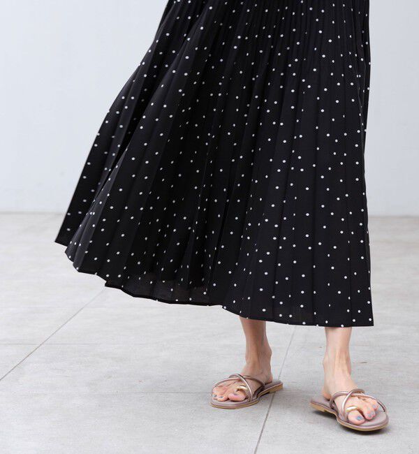 UNITED ARROWS green label relaxing「［size SHORT/TALLあり］全方位映えプリーツワンピ ドット」|ワンピース|