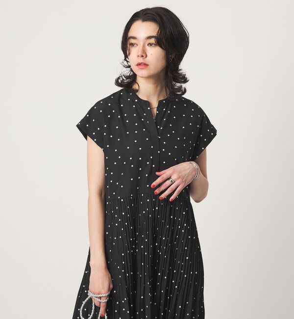 UNITED ARROWS green label relaxing「［size SHORT/TALLあり］全方位映えプリーツワンピ ドット」|ワンピース|