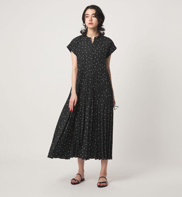 UNITED ARROWS green label relaxing「［size SHORT/TALLあり］全方位映えプリーツワンピ ドット」|ワンピース|