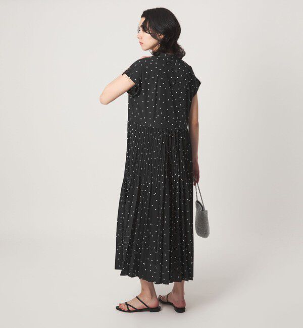 UNITED ARROWS green label relaxing「［size SHORT/TALLあり］全方位映えプリーツワンピ ドット」|ワンピース|