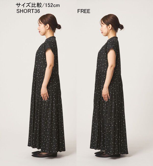 UNITED ARROWS green label relaxing「［size SHORT/TALLあり］全方位映えプリーツワンピ ドット」|ワンピース|