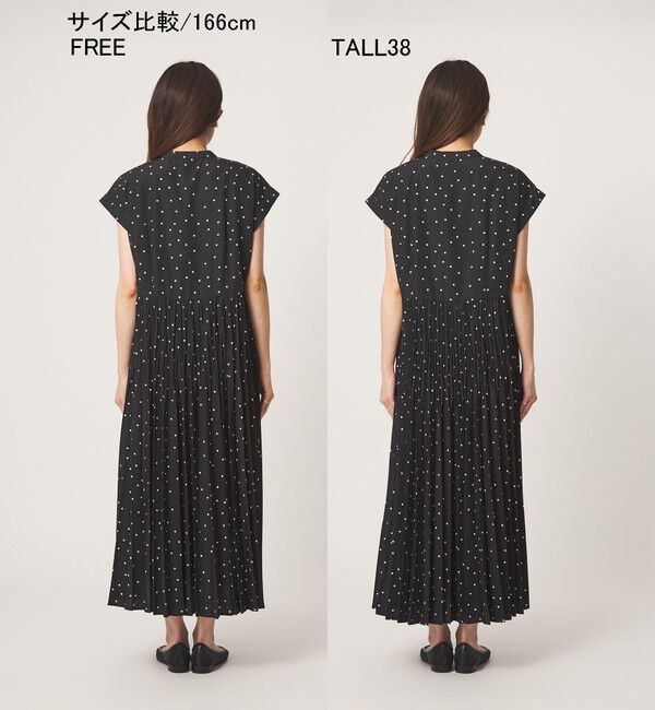 UNITED ARROWS green label relaxing「［size SHORT/TALLあり］全方位映えプリーツワンピ ドット」|ワンピース|