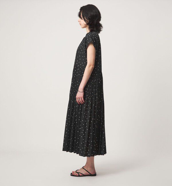 UNITED ARROWS green label relaxing「［size SHORT/TALLあり］全方位映えプリーツワンピ ドット」|ワンピース|