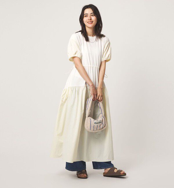 UNITED ARROWS green label relaxing「タフタ ドッキング ワンピース」|ワンピース|OFF WHITE