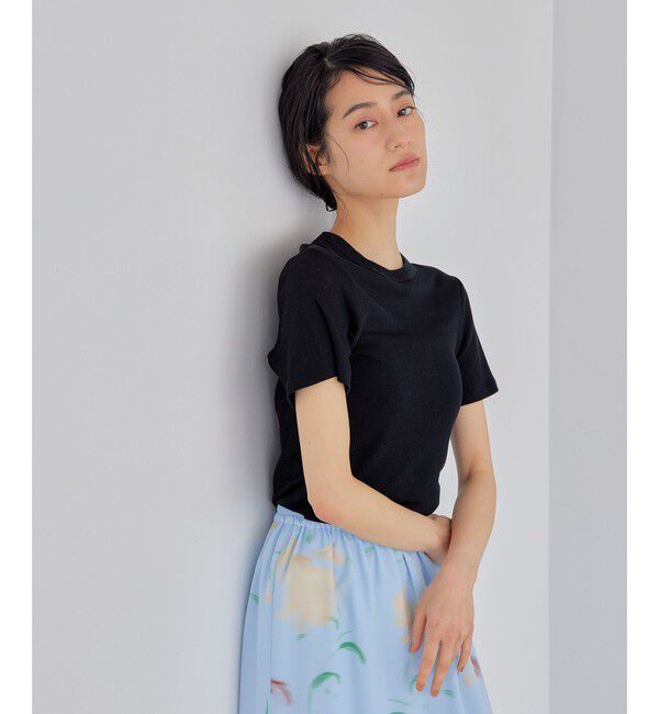 EMMEL REFINES「＜EMMEL REFINES＞EM シアーテレコ クルーネック Tシャツ」|Tシャツ・カットソー|