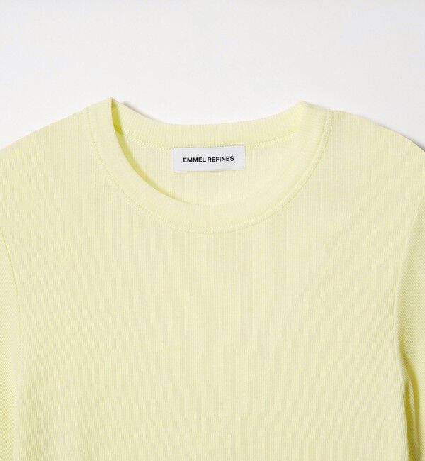 EMMEL REFINES「＜EMMEL REFINES＞EM シアーテレコ クルーネック Tシャツ」|Tシャツ・カットソー|