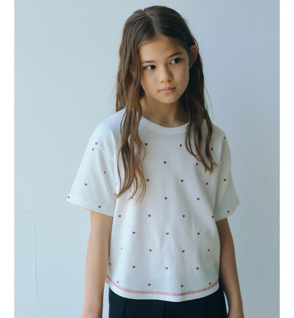 UNITED ARROWS green label relaxing「ハート柄 ドライ ワッフル Tシャツ / キッズ 110cm-160cm」|Tシャツ・カットソー|OFF WHITE