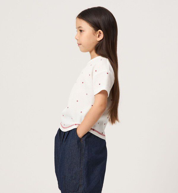 UNITED ARROWS green label relaxing「ハート柄 ドライ ワッフル Tシャツ / キッズ 110cm-160cm」|Tシャツ・カットソー|