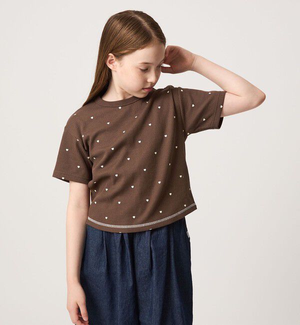 UNITED ARROWS green label relaxing「ハート柄 ドライ ワッフル Tシャツ / キッズ 110cm-160cm」|Tシャツ・カットソー|