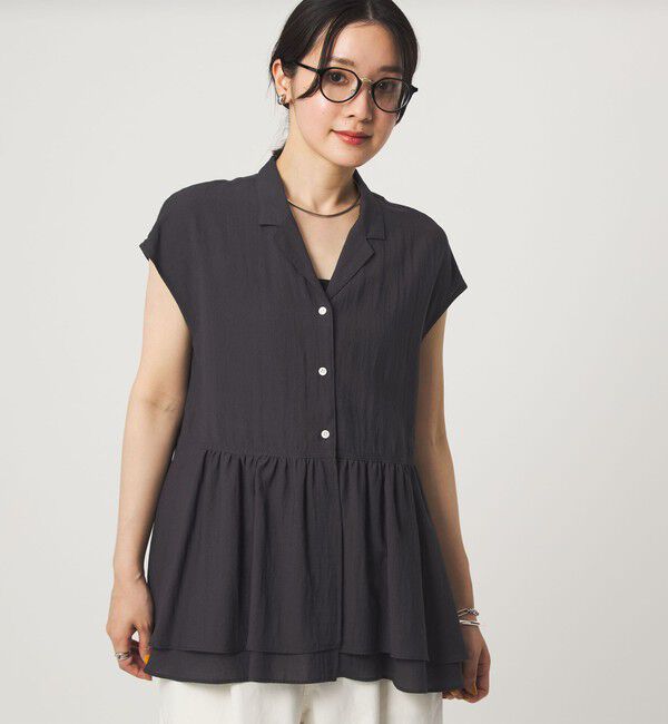UNITED ARROWS green label relaxing「【WEB限定】＜at ease＞ペプラム ブラウス」|シャツ・ブラウス|