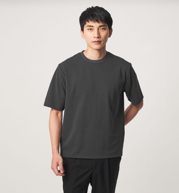 UNITED ARROWS green label relaxing「アイスコットン カノコ クルーネック カットソー -接触冷感-」|Tシャツ・カットソー|DK.GRAY