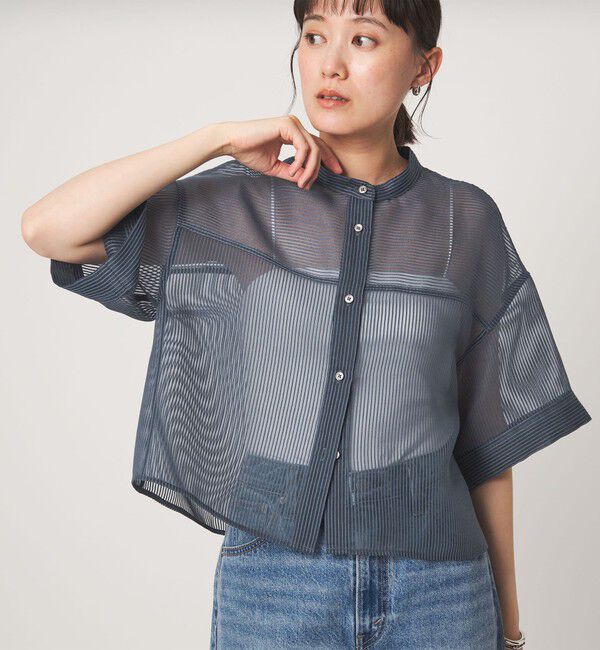 UNITED ARROWS green label relaxing「シアー コードレーン ショートスリーブ シャツ」|シャツ・ブラウス|