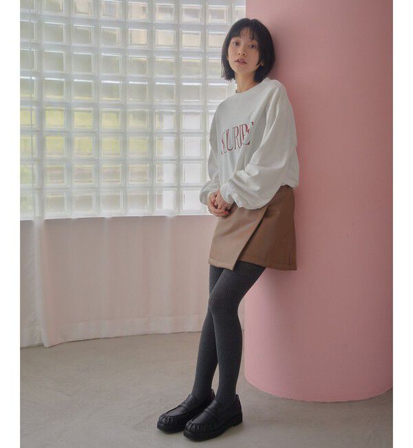 EMMEL REFINES「＜EMMEL REFINES＞EM レザーライク ラップ ミニスカート」|スカート|