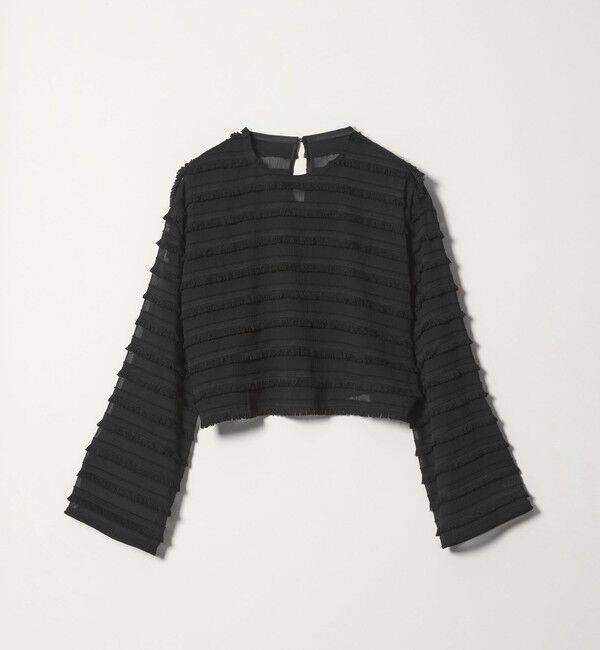 EMMEL REFINES「＜EMMEL REFINES＞EM フリンジ Tブラウス」|シャツ・ブラウス|BLACK