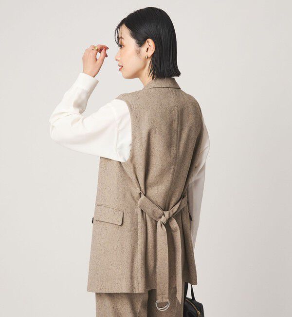 UNITED ARROWS green label relaxing「ネップツイル ベルト ジレ マシンウォッシャブル」|ベスト・ジレ|
