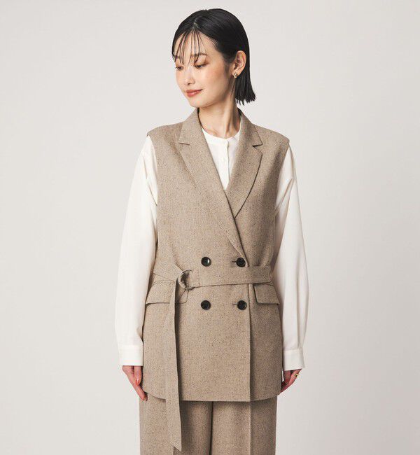 UNITED ARROWS green label relaxing「ネップツイル ベルト ジレ マシンウォッシャブル」|ベスト・ジレ|