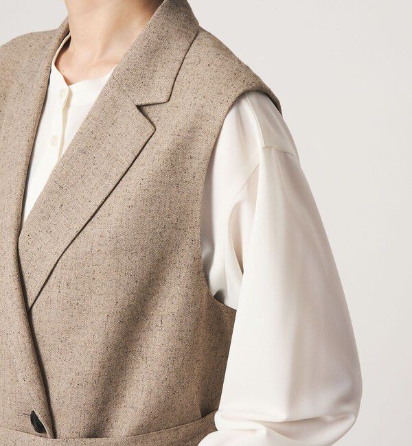 UNITED ARROWS green label relaxing「ネップツイル ベルト ジレ マシンウォッシャブル」|ベスト・ジレ|