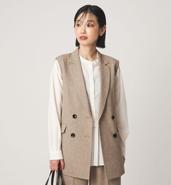UNITED ARROWS green label relaxing「ネップツイル ベルト ジレ マシンウォッシャブル」|ベスト・ジレ|