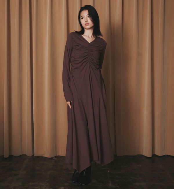 EMMEL REFINES「＜EMMEL REFINES＞EM ギャザー ヘム カット ワンピース」|ワンピース|DK.BROWN