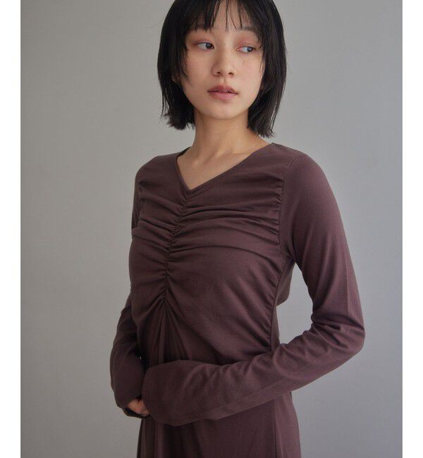 EMMEL REFINES「＜EMMEL REFINES＞EM ギャザー ヘム カット ワンピース」|ワンピース|