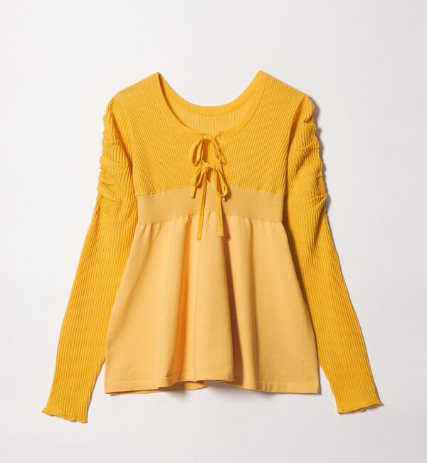 EMMEL REFINES「＜EMMEL REFINES＞EM 2WAY リブコンビ ペプラムニット」|ニット・セーター|YELLOW