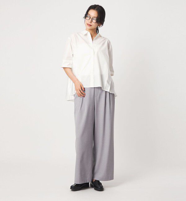 UNITED ARROWS green label relaxing「プリーツ ドッキング ショートスリーブ シャツ」|シャツ・ブラウス|