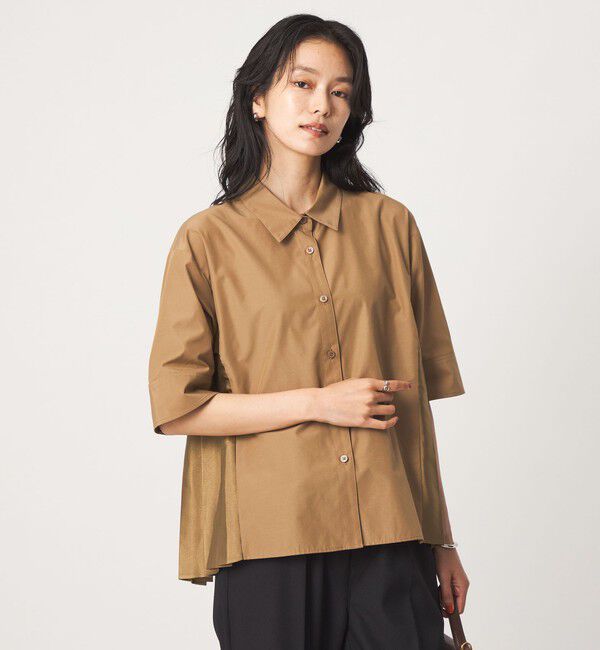 UNITED ARROWS green label relaxing「プリーツ ドッキング ショートスリーブ シャツ」|シャツ・ブラウス|