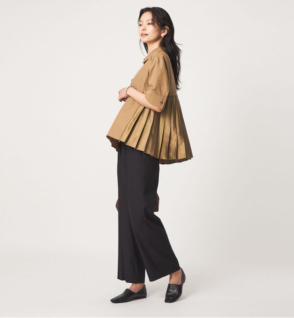 UNITED ARROWS green label relaxing「プリーツ ドッキング ショートスリーブ シャツ」|シャツ・ブラウス|