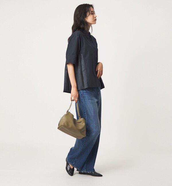UNITED ARROWS green label relaxing「プリーツ ドッキング ショートスリーブ シャツ」|シャツ・ブラウス|