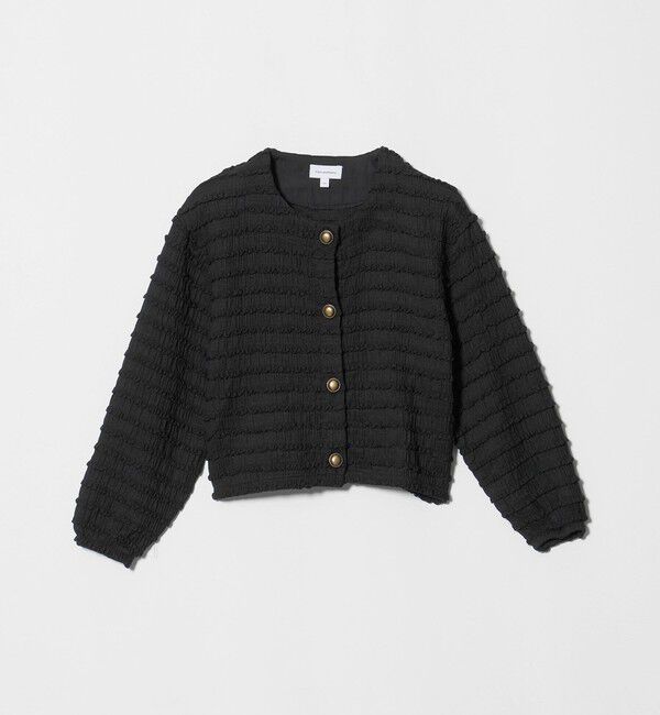 UNITED ARROWS green label relaxing「カットジャガード カーディガン / キッズ 120cm-160cm」|カーディガン|BLACK