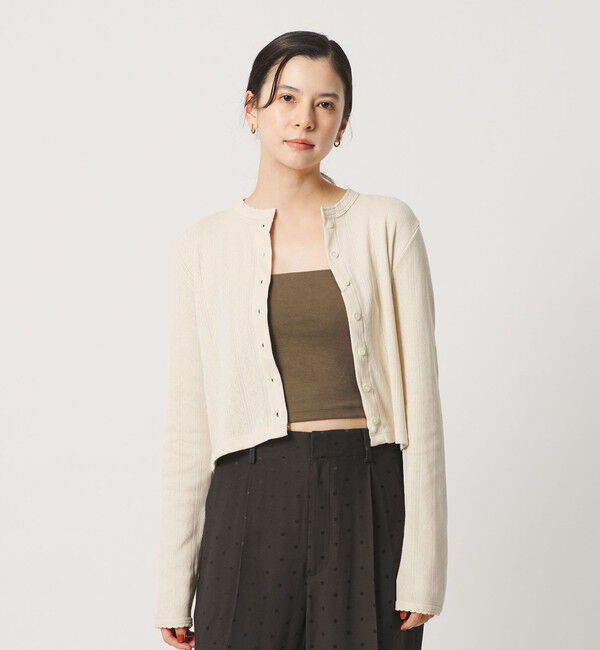 BEAUTY&YOUTH UNITED ARROWS「コットン パターンメッシュ カーディガン ウォッシャブル」|カーディガン|