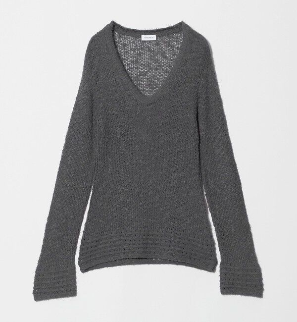 ATTISESSION「＜ATTISESSION＞メッシュ Uネック ニット II」|ニット・セーター|DK.GRAY