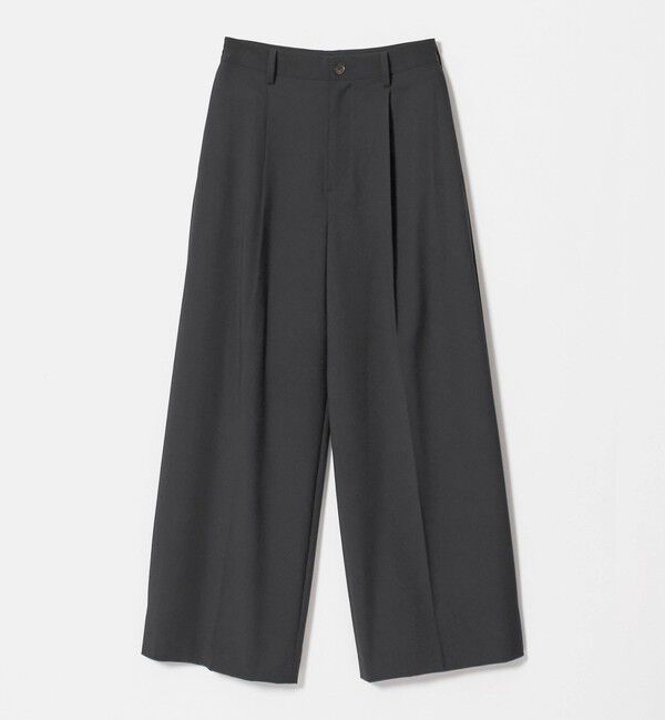 BEAUTY&YOUTH UNITED ARROWS「毛ブレンド トロピカル サイドタック ワイドパンツ」|スラックス|BLACK